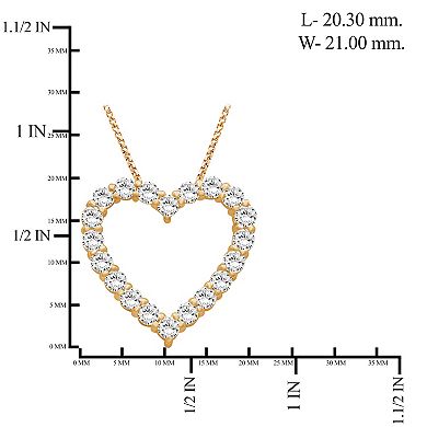 Jewelexcess Sterling Silver 1 Carat T.W. Lab-Grown Diamond Heart Pendant