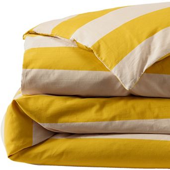 Lands' End 300 Thread Count Cotton Smooth Percale Duvet Bed Cover with Sham