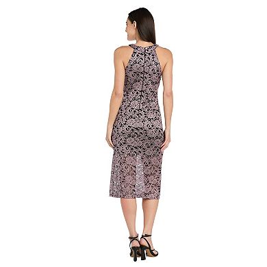 Women's R&M Richards Keyhole Neckline Midi Lace Dress
