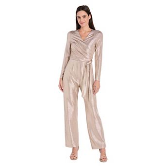 Women's R&M Richards Long Sleeve Metallic Jumpsuit