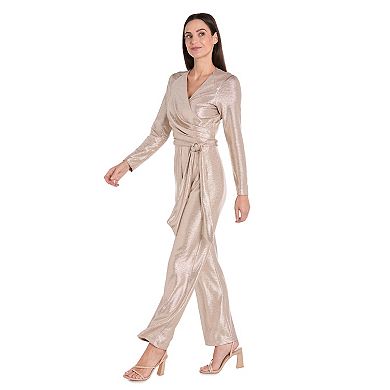 Women's R&M Richards Long Sleeve Metallic Jumpsuit