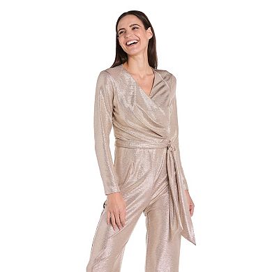 Women's R&M Richards Long Sleeve Metallic Jumpsuit
