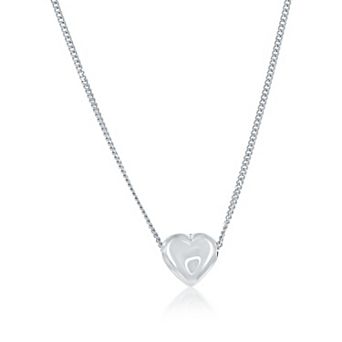 Argento Bella Sterling Silver Heart Slide Necklace