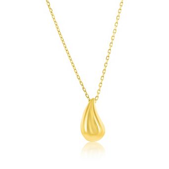 Argento Bella Puffed Teardrop Pendant Necklace