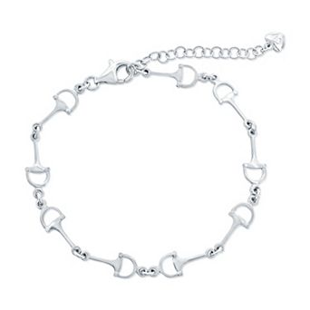 Argento Bella Rhodium Over Sterling Silver Link Designed Bracelet