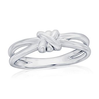 Argento Bella Rhodium Over Sterling Silver Polished Knot Design Ring