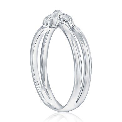 Argento Bella Rhodium Over Sterling Silver Polished Knot Design Ring