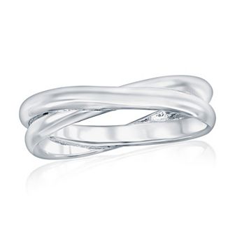 Argento Bella Sterling Silver Crossover Band Ring