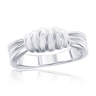 Argento Bella Rhodium Over Sterling Silver Polished Designed Ring