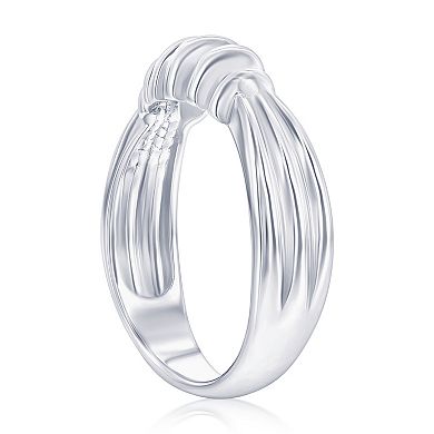 Argento Bella Rhodium Over Sterling Silver Polished Designed Ring