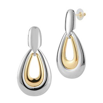 WINX Two Tone Open Teardrop Earrings