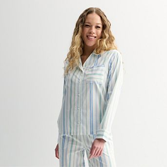 Women's Sonoma Goods For Life® Woven Notch Pajama Shirt