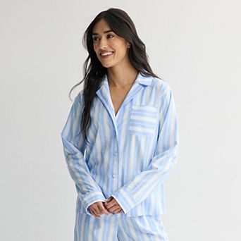 Women's Sonoma Goods For Life® Woven Notch Pajama Shirt