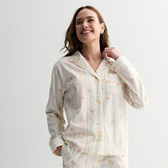 Women's Sonoma Goods For Life® Woven Notch Pajama Shirt