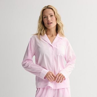 Women's Sonoma Goods For Life® Woven Notch Pajama Shirt