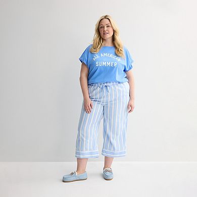Plus Size Sonoma Goods For Life® Woven Crop Pajama Pants