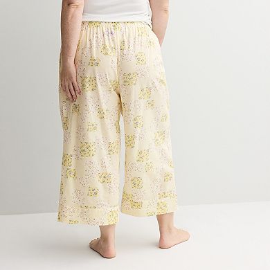 Plus Size Sonoma Goods For Life® Woven Crop Pajama Pants