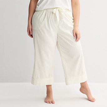 Plus Size Sonoma Goods For Life® Woven Crop Pajama Pants