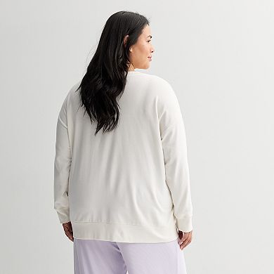 Plus Size Sonoma Goods For Life® Long Sleeve Knit Pajama Top