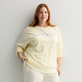 Plus Size Sonoma Goods For Life® Long Sleeve Knit Pajama Top
