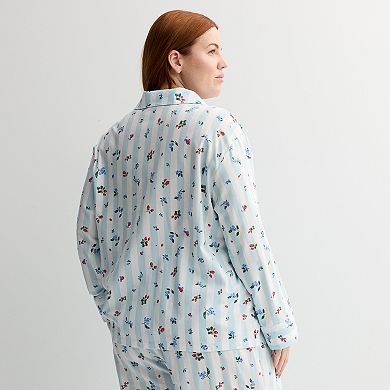 Plus Size Sonoma Goods For Life® Woven Notch Pajama Shirt