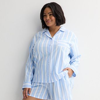 Plus Size Sonoma Goods For Life® Woven Notch Pajama Shirt
