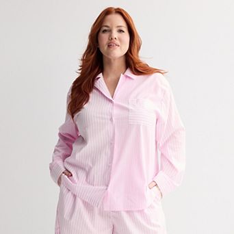 Plus Size Sonoma Goods For Life® Woven Notch Pajama Shirt