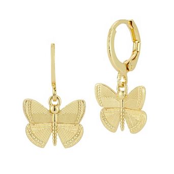 WINX Butterfly Charm Huggie Earrings