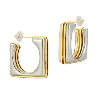 WINX Two Tone Square Hoop Earrings