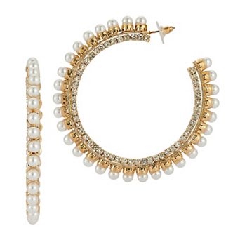 WINX Faux Pearl Hoop Earrings