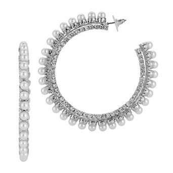 WINX Faux Pearl Hoop Earrings