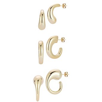 WINX Puff Hoop Trio Earrings Set