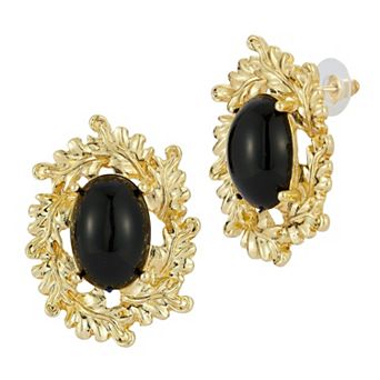 WINX Black Crystal Ornate Stud Earrings