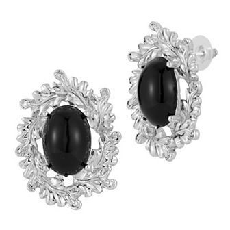 WINX Black Crystal Ornate Stud Earrings