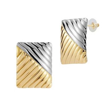 WINX Two Tone Square Stud Earrings