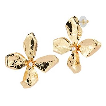 WINX Gold Tone Pearl Flower Drop Earrings