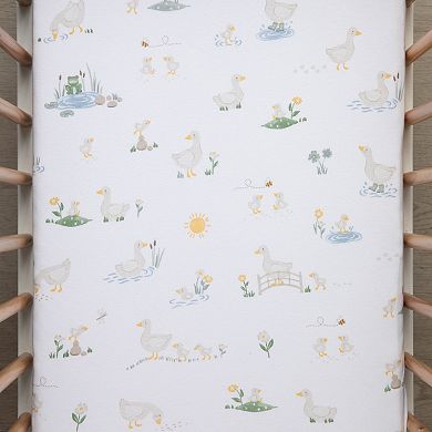 Living Textiles Baby Cotton Jersey Crib Little Geese Sheet