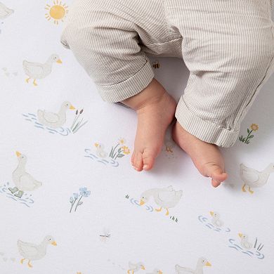 Living Textiles Baby Cotton Jersey Crib Little Geese Sheet