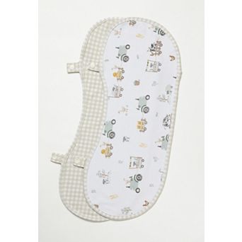 Living Textiles Baby 2 pk Tractor Ride Cotton Burp Cloths
