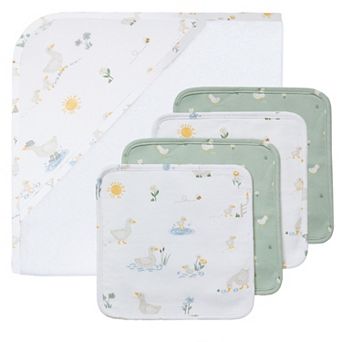 Living Textiles Baby Tractor Ride 5 pc Bath Gift Set