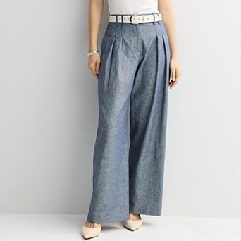 Women's Nine West Pleated Linen Blend Pants