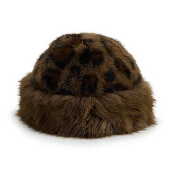 Women's Bucket Hat with Faux Fur Trim