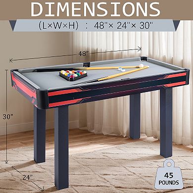 48" Folding Pool Table for Adults & Kids - Portable Billiard Table for Indoor & Outdoor Games