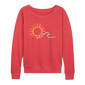 Plus Size Brushstroke Sun & Wave French Terry Long Sleeve Tee