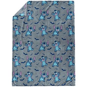 Disney's Lilo & Stitch Allover Halloween Stitch & Bats Print Throw Blanket