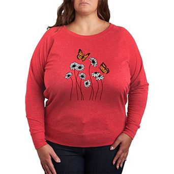 Plus Size Wildflower Garden French Terry Long Sleeve Tee