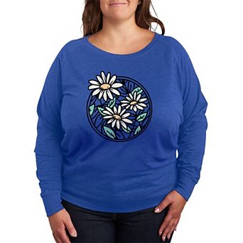 Plus Size Wildflower Circle French Terry Long Sleeve Tee