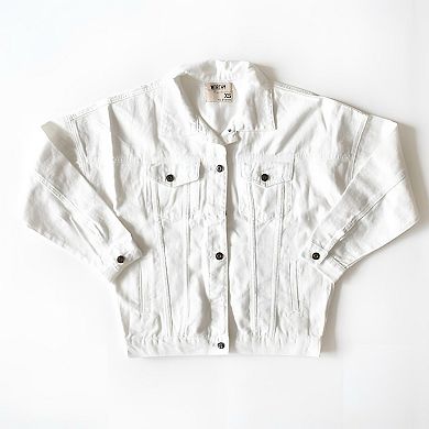 Women’s Oversized White Denim Boyfriend Jacket