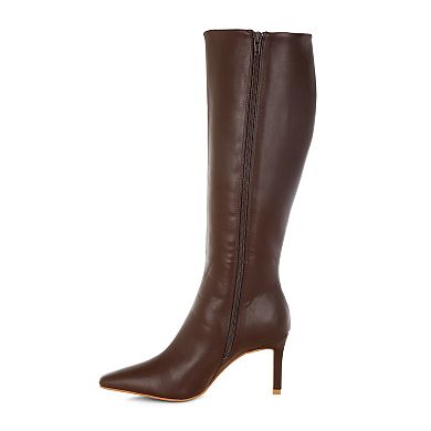 London Rag Skara Women's Faux Leather Knee-High Boots