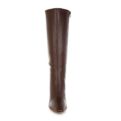 London Rag Skara Women's Faux Leather Knee-High Boots